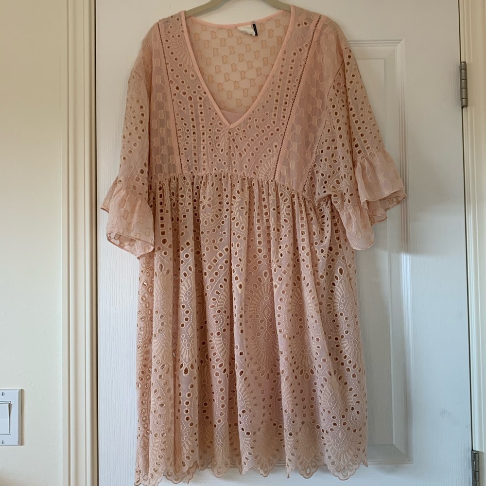Pink eyelet dress